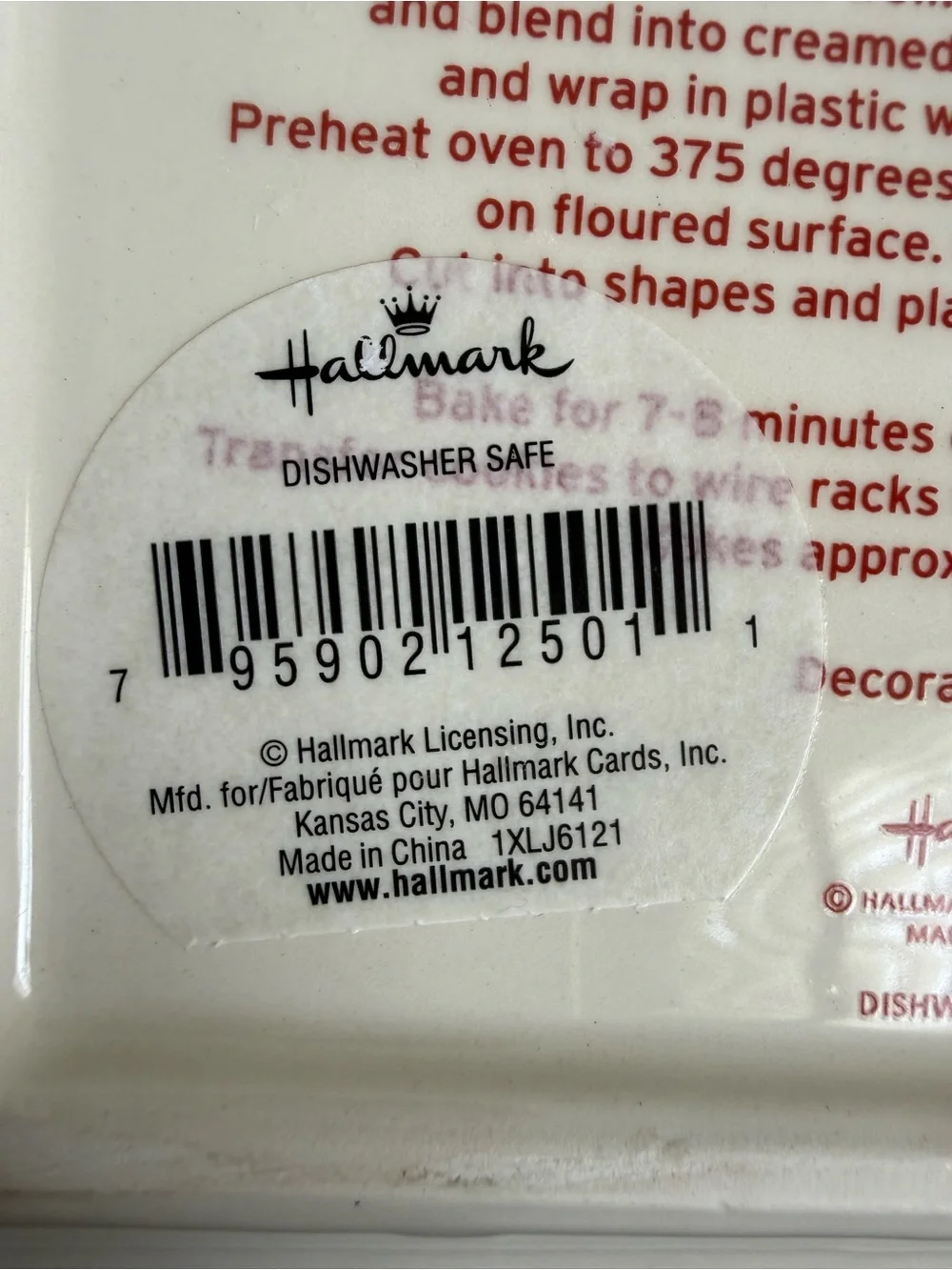 Hallmark Christmas Snowflake Cookie Platter Recipe Plate 7” Ceramic Holiday